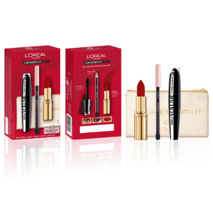 Image de L'Oréal - I Am Worth It Rouge Routine Makeup Set rouge